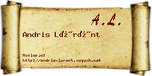 Andris Lóránt névjegykártya