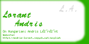 lorant andris business card